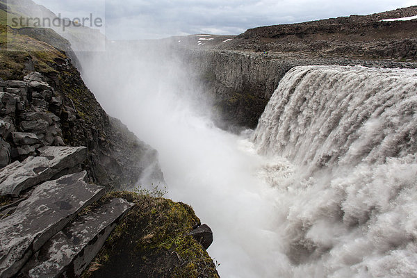 Wasserfall  Gischt  Dettifoss  Island  Europa
