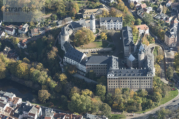 Luftaufnahme  Schloss Altenburg  bedeutendes Spielkartenmuseum und Kulturzentrum  Sanierungsarbeiten 2014  Altenburg  Thüringen  Deutschland  Europa