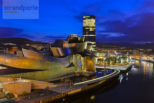 Guggenheim-Museum Bilbao  von Frank Gehry  Fluss Nervion  Bilbao  Baskenland  Provinz Bizkaia  Spanien  Europa