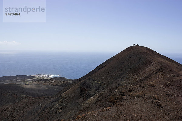 Spitze des Vulkan Teneguía  Vulkanlandschaft  Monumento Natural de Los Volcanes de Teneguía Park  Fuencaliente  La Palma  Kanarische Inseln  Spanien  Europa