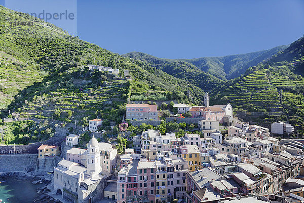 Ortsansicht  Vernazza  Cinque Terre  Rivera di Levante  Provinz La Spazia  Ligurien  Italien  Europa