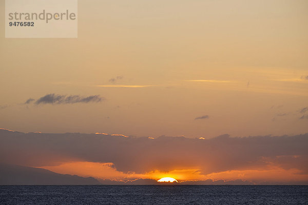 Sonnenuntergang am Meer  Valle Gran Rey  La Gomera  Kanarische Inseln  Spanien  Europa