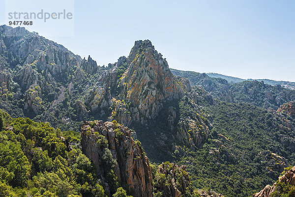 Bizarre Felsformationen  Calanche  Les Calanches de Piana  Golf von Porto  Corse-du-Sud  Korsika  Frankreich  Europa