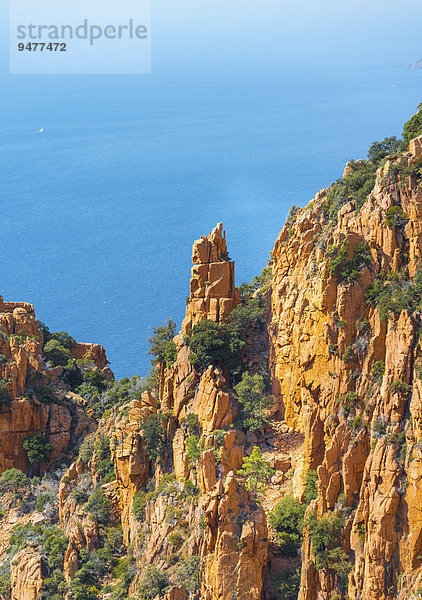 Bizarre Felsenlandschaft Calanche  Les Calanches de Piana  Golf von Porto  Corse-du-Sud  Korsika  Frankreich  Europa