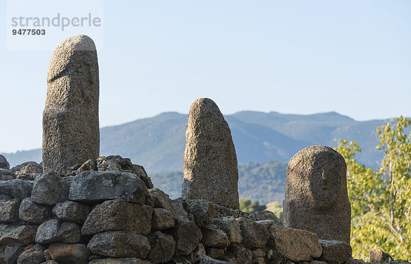 Menhirstatuen  Megalithkultur  Filitosa  Korsika  Frankreich  Europa