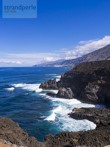 Steilküste  bei San Andres  La Palma  Kanarische Inseln  Spanien  Europa