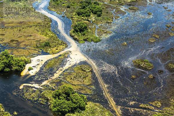 Okavango-Delta  Luftaufnahme  Okavango-Delta  Botswana  Afrika