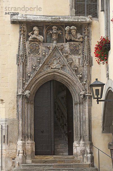 Eingang vom Alten Rathaus  16. Jhd.  Regensburg  Oberpfalz  Bayern  Deutschland  Europa