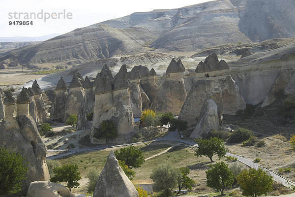 Tuffsteinformationen  Tal der Mönche  Pasabagi  Provinz Nevsehir  Kappadokien  Türkei  Asien