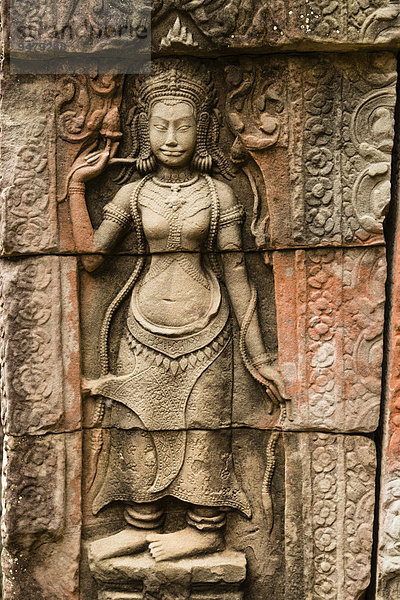 Tänzer  Skulptur-Relief  Banteay Kdei  Siem Reap  Kambodscha  Asien