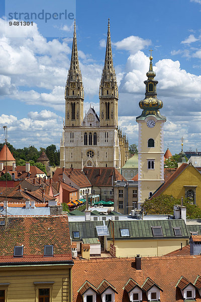 Neugotische Kathedrale von Zagreb  Zagreb  Kroatien  Europa