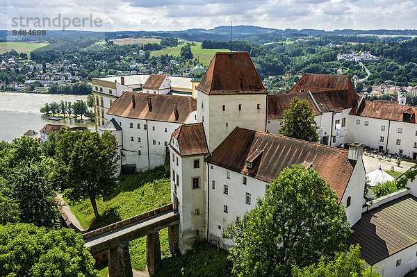 Burg Veste Oberhaus  Dreiflüsseeck  Ortsspitze  Passau  Niederbayern  Bayern  Deutschland  Europa
