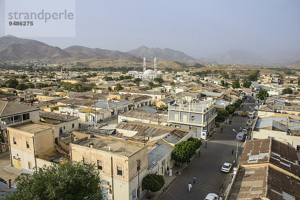 Ausblick auf die Stadt Keren im Hochland  Keren  Eritrea  Afrika