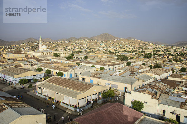 Ausblick auf die Stadt Keren im Hochland  Keren  Eritrea  Afrika