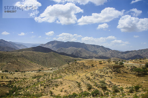 Berglandschaft  Region Semienawi Kayih Bahri  Eritrea  Afrika