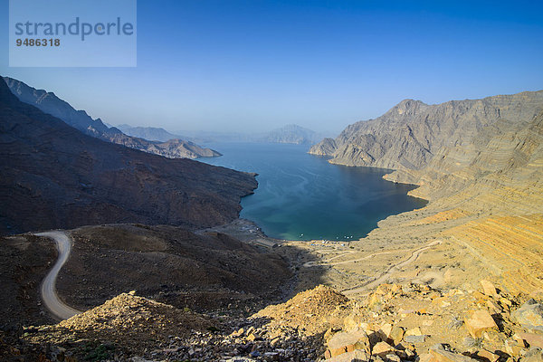 Ausblick auf den Khor Najd Fjord  Musandam  Oman  Asien