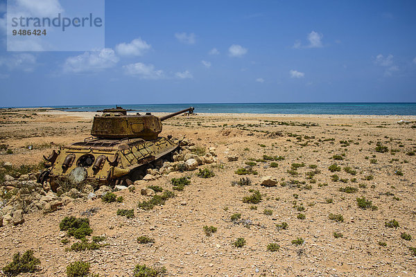 Alter russischer Panzer  Qalansia  Insel Sokotra  Jemen  Asien