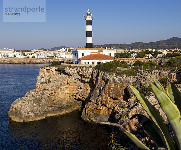 Leuchtturm  Punta de Ses Crestes  Portocolom  Mallorca  Balearen  Spanien  Europa