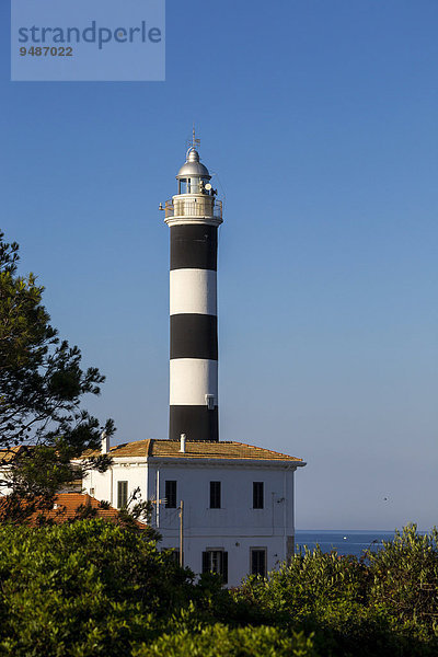 Leuchtturm  Punta de ses Crestes  Portocolom  Mallorca  Balearen  Spanien  Europa
