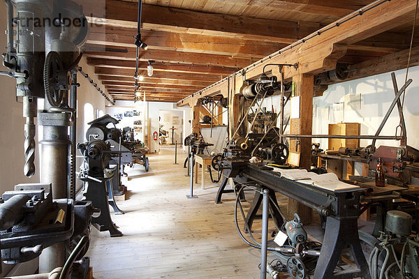 Alte Druckerei im Technikmuseum Kratzmühle  Kinding  Altmühltal  Bayern  Deutschland  Europa