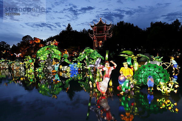 Lampion-Festival  Chinese Garden  Montreal  Provinz Quebec  Kanada  Nordamerika