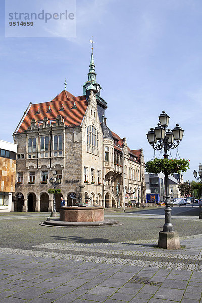 Marktplatz und Rathaus  Bückeburg  Niedersachsen  Deutschland  Europa