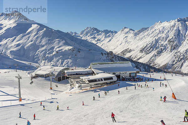 Flimjochbahn und Idjochbahn  Skigebiet Silvretta Arena  Idalp  Ischgl  Paznauntal  Tirol  Österreich  Europa