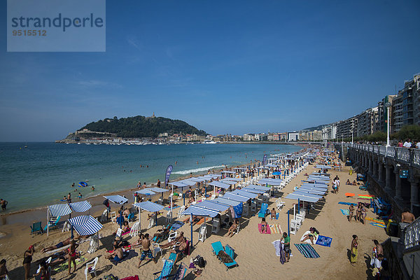 Strand  Donostia-San Sebastián  Baskenland  Provinz Bizkaia  Spanien  Europa