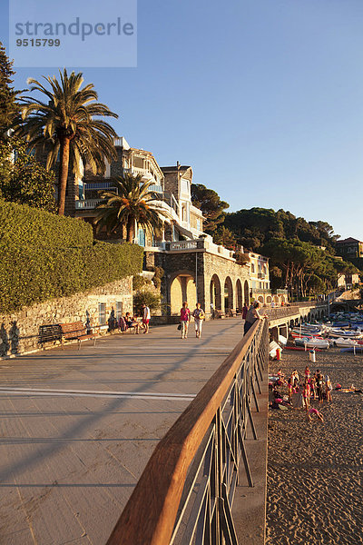 Promenade am Strand  Levanto  Riviera de Levanto  Cinque Terre  Ligurien  Italien  Europa