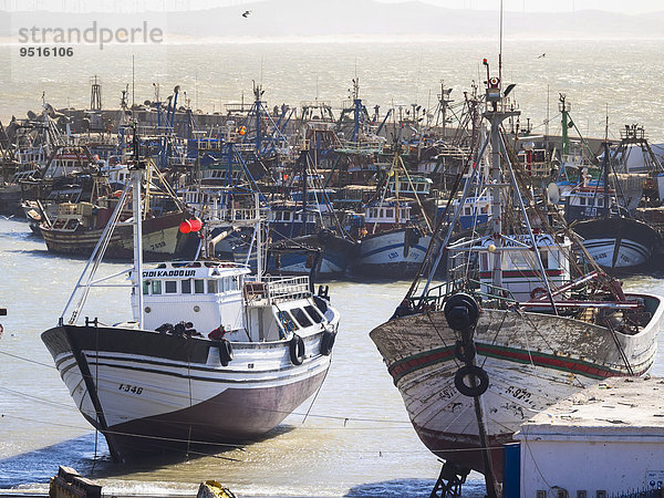 Alte Fischerboote im Hafen von Essaouira  Unesco-Weltkulturerbe  Marokko  Afrika