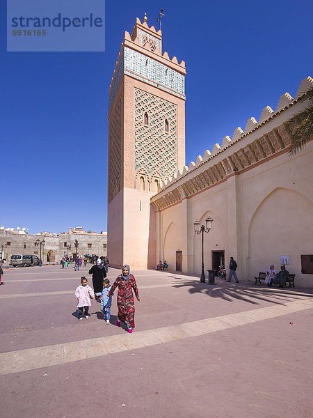Minarett der Kasbah Moschee  Medina  Marrakesch  Marrakesch-Tensift-El Haouz  Marokko  Afrika