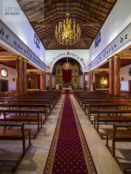 Innenansicht  Kirche Nuestra Señora de Montserrat am Plaza de Montserrat  San Andrés y Sauces  San Andres  Los Sauces  La Palma  Kanarische Inseln  Spanien  Europa