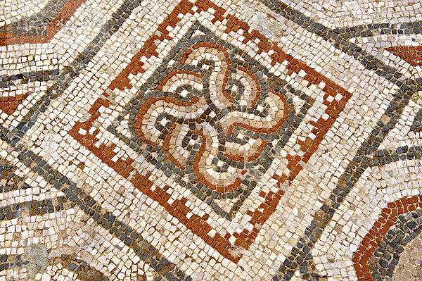 Geometrisches Bodenmosaik  4. Jahrhundert  spätrömische Synagoge  archäologische Stätte  UNESCO Weltkulturerbe  Hermostal  Sardes  Türkei  Asien