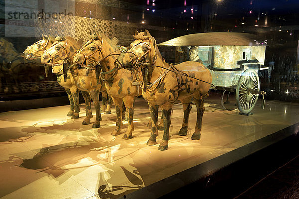 Kaiserlicher Reisewagen aus Bronze  Terrakotta-Armee  Mausoleum Qin Shihuangdis  Xi'an  Provinz Shaanxi  China  Asien