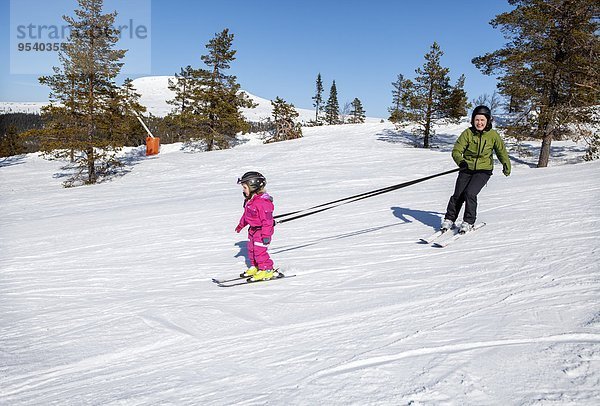unterrichten Skisport Tochter Mutter - Mensch