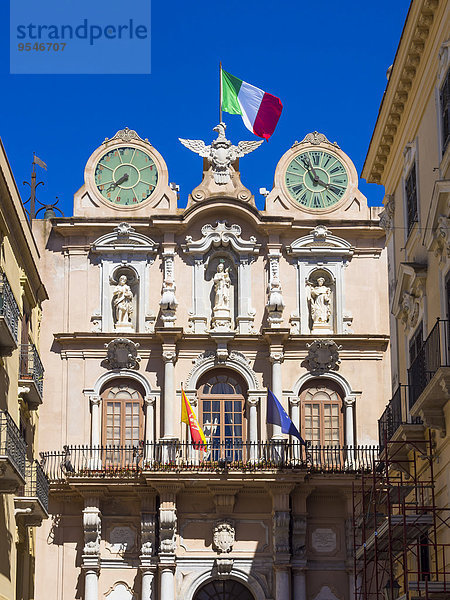 Italien  Sizilien  Trapani  Altstadt  Fassade des Palazzo Cavarretta