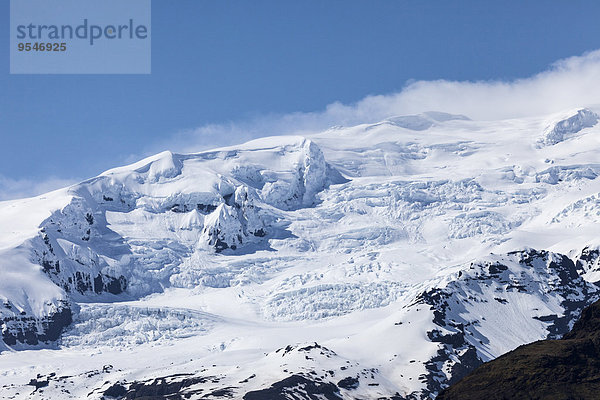 Island  Vatnajokull  Vatnajokull Nationalpark  schneebedeckter Berg