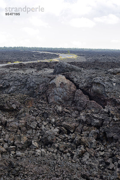 USA  Hawaii  Big Island  Volcanoes National Park  Chain of Craters Road zwischen Lavalandschaften