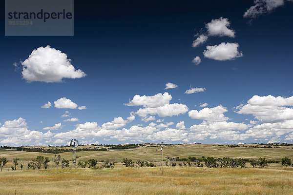 USA  South Dakota  Landschaft mit Windmühle