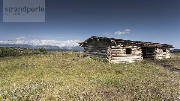 USA  Wyoming  Grand Teton Nationalpark  alte Holzhütte