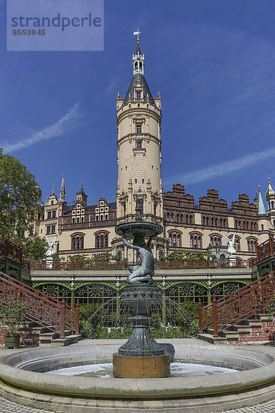 Deutschland  Mecklenburg-Vorpommern  Schwerin  Brunnen in Burggarten