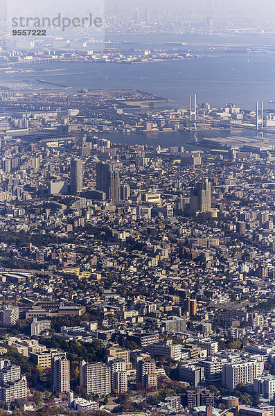 Japan  Kobe  Blick über die Stadt vom Mount Maya aus