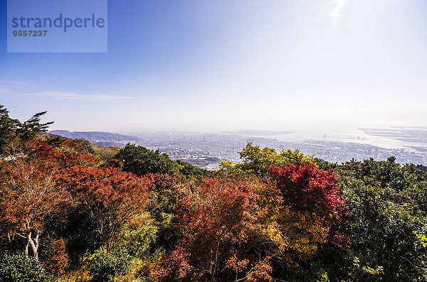 Japan  Kobe  Stadtbild vom Berg Maya aus gesehen