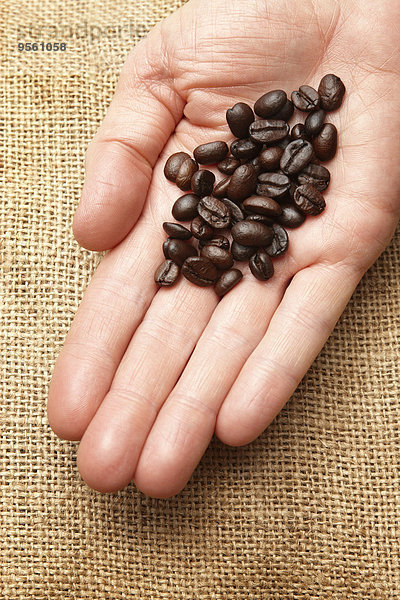 Kaffeebohne halten Kaffee Bohne