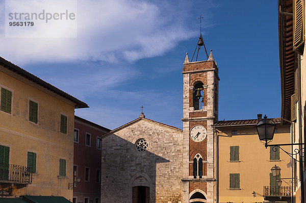 Gebäude Glocke Italien Toskana Val d'Orcia San Quirico d'Orcia