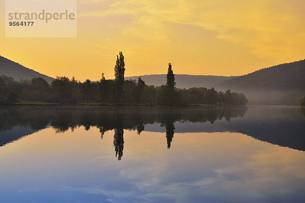 Morgendämmerung Fluss Franken Deutschland Mainfranken Baden-Württemberg