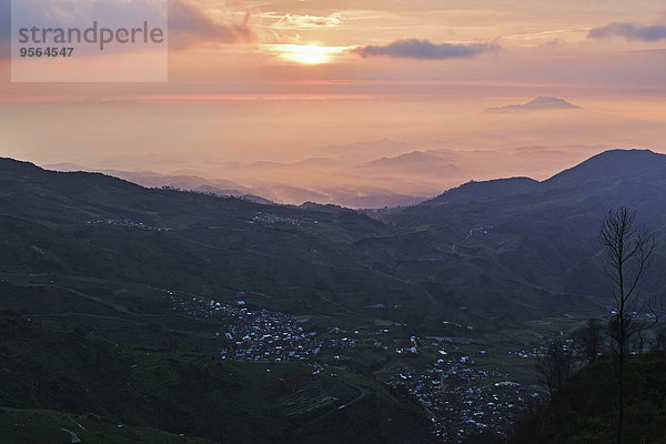 Sonnenaufgang Ansicht Hochebene Indonesien Java