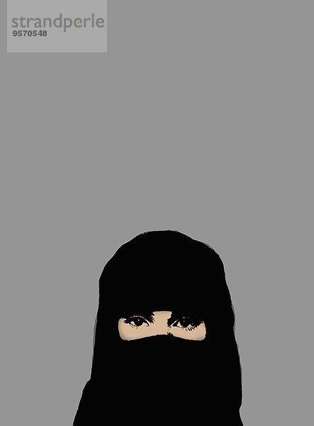 Muslimische Frau mit Niqab