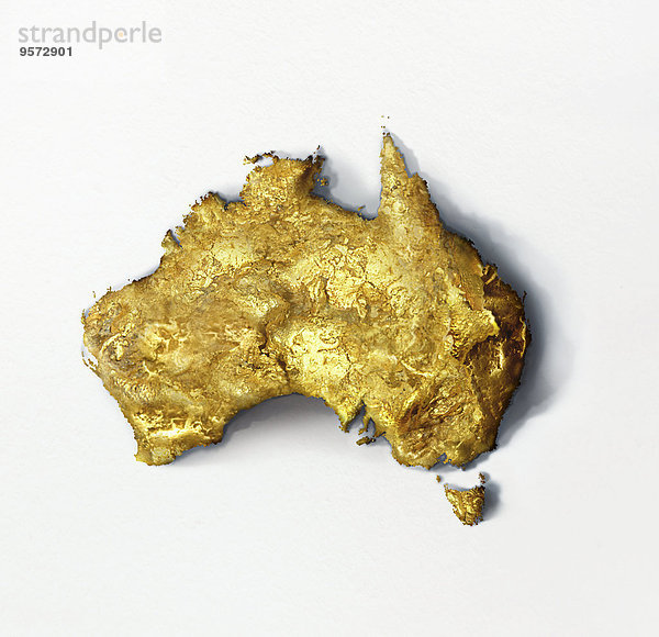 Gold Nugget in Form Australiens