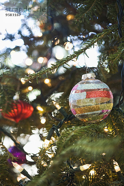 hängen Close-up Weihnachtsbaum Tannenbaum Dekoration